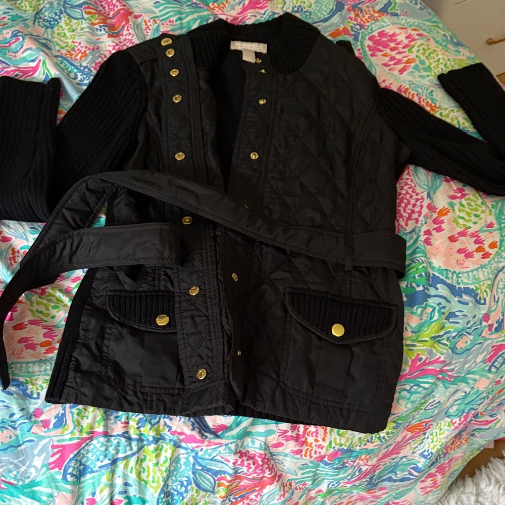Banana Republic Black Quilted Utility Jacket